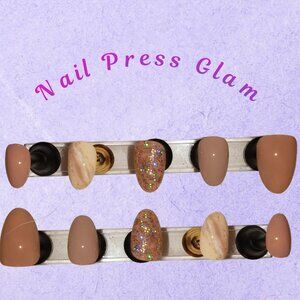 Fall Season Marble Mix Press-on Nail Set (Made to Order)